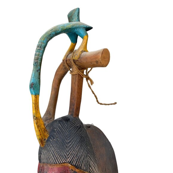 African Tribal Guru Mask worn to Increase Fertility 1980 Tribe Wall Art - Picture 4 of 16